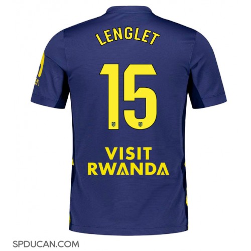 Muški Nogometni Dres Atletico Madrid Clement Lenglet #15 Gostujuci 2025-26 Kratak Rukav Muški Nogometni Dres Atletico Madrid Clement Lenglet #15 Gostujuci 2025-26 Kratak Rukav